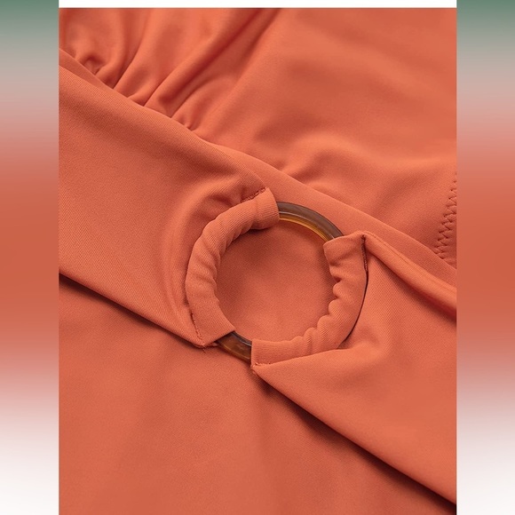 Cupshe Orange Halter Tie One-piece Swimsuit. #1 - Picture 5 of 13